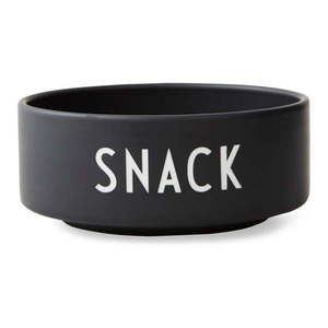 Čierna porcelánová miska Design Letters Snack, ø 12 cm vyobraziť