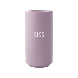 Fialová porcelánová váza Design Letters Kiss, výška 11 cm vyobraziť