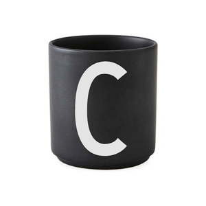 Čierny porcelánový hrnček Design Letters Alphabet C, 250 ml vyobraziť