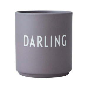 Sivý porcelánový hrnček Design Letters Darling, 300 ml vyobraziť