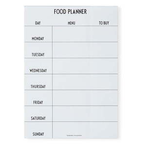 Biely týždenný jedálny plánovač Design Letters Food vyobraziť