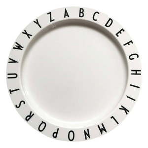 Biely detský tanier Design Letters Eat & Learn, 20 cm vyobraziť