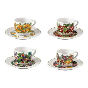 Súprava 4 porcelánových šálok s tanierikmi Brandani Le Primizie vyobraziť