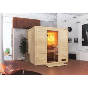Interiérová fínska sauna 195x195 cm Dekorhome vyobraziť