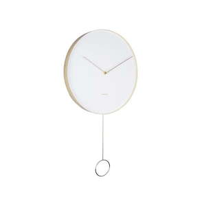 Biele nástenné kyvadlové hodiny Karlsson Pendulum, ø 34 cm vyobraziť