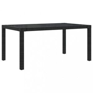 Záhradný stôl 150x90x75 cm sklo / polyratan Dekorhome Čierna vyobraziť