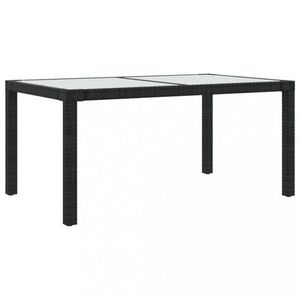 Záhradný stôl 150x90x75 cm sklo / polyratan Dekorhome Čierna / priehľadná vyobraziť