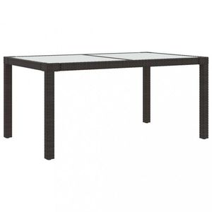 Záhradný stôl 150x90x75 cm sklo / polyratan Dekorhome Hnedá / priehľadná vyobraziť