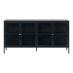 Čierna kovová vitrína 170x85 cm Carmel – Unique Furniture vyobraziť