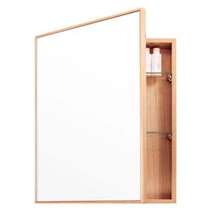 Nástenné zrkadlo s úložným priestorom z dubového dreva Mezza Wireworks, 45 × 55 cm vyobraziť