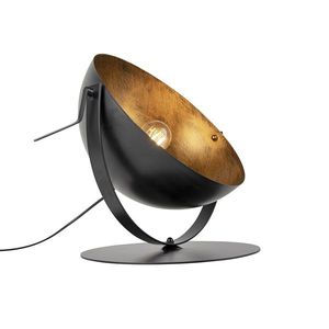 Priemyselná stolová lampa čierna so zlatom nastaviteľným - Magna vyobraziť