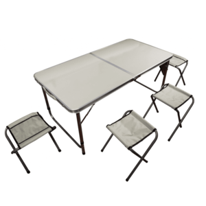Kempingový set, stôl a 4 stoličky, 120 x 60 cm vyobraziť