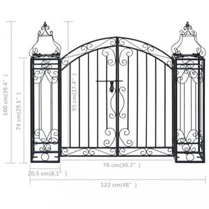 Okrasná záhradná brána kov Dekorhome 100 cm vyobraziť