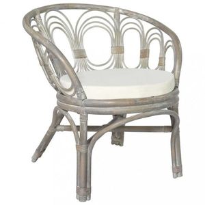 Jedálenská stolička prírodný ratan / plátno Dekorhome Sivá vyobraziť