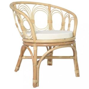 Jedálenská stolička prírodný ratan / plátno Dekorhome Prírodná vyobraziť