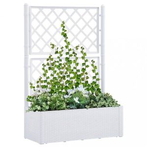 Záhradný kvetináč s treláží 100x43x142 cm PP Dekorhome Biela vyobraziť
