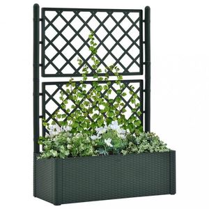 Záhradný kvetináč s treláží 100x43x142 cm PP Dekorhome Zelená vyobraziť