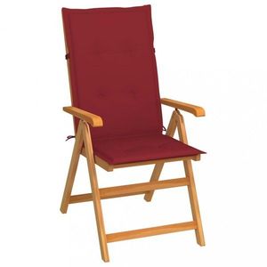 Skladacia záhradná stolička s poduškami teak / látka Dekorhome Vínová vyobraziť