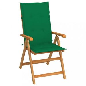 Skladacia záhradná stolička s poduškami teak / látka Dekorhome Tmavo zelená vyobraziť