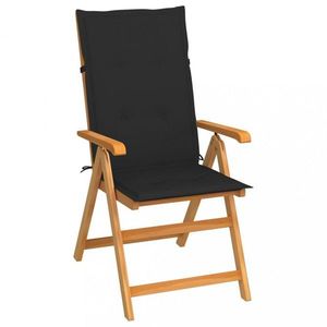 Skladacia záhradná stolička s poduškami teak / látka Dekorhome Čierna vyobraziť