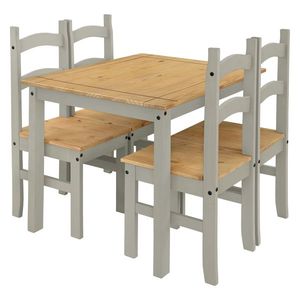 Stôl + 4 stoličky CORONA 3 vosk/sivá vyobraziť