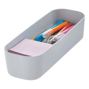 Sivý úložný box iDesign Eco Bin, 27, 43 x 9, 14 cm vyobraziť