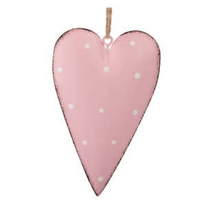 Súprava 3 ružových kovových závesných dekorácií Dakls Dotty Heart vyobraziť