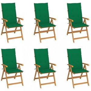 Záhradná stolička 6 ks teak / látka Dekorhome Zelená vyobraziť