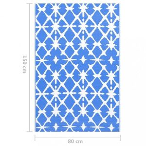 Vonkajší koberec PP modrá / biela Dekorhome 80x150 cm vyobraziť