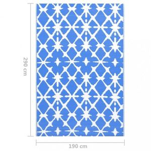 Vonkajší koberec PP modrá / biela Dekorhome 190x290 cm vyobraziť