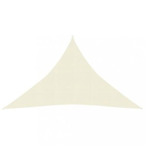 Tieniaca plachta trojuholníková HDPE 2, 5 x 2, 5 x 3, 5 m Dekorhome Krémová vyobraziť