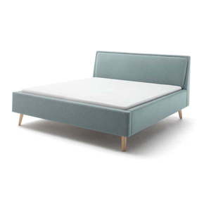 Modrosivá čalúnená dvojlôžková posteľ s úložným priestorom s roštom 180x200 cm Frieda – Meise Möbel vyobraziť
