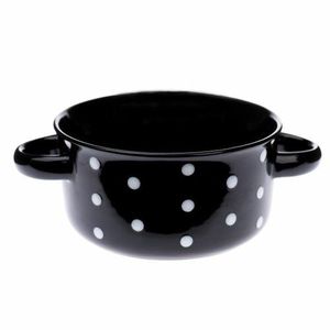 Keramická miska s bodkami 560 ml, čierna vyobraziť