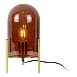 Hnedá sklenená stolová lampa Leitmotiv Bell, výška 30 cm vyobraziť