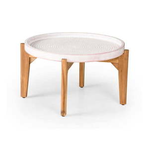 Záhradný stolík s ružovou betónovou doskou Bonami Selection Bari, ø 70 cm vyobraziť