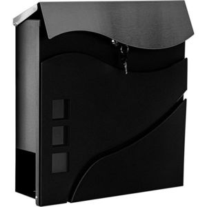Poštová schránka Austin, 370 x 370 x 110, čierna / nerez vyobraziť