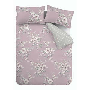 Ružovo-sivé posteľné obliečky Catherine Lansfield Canterbury, 135 x 200 cm vyobraziť