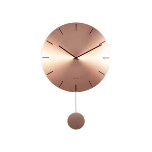 Nástenné kyvadlové hodiny v medenej farbe Karlsson Impressive, ø 47 cm vyobraziť