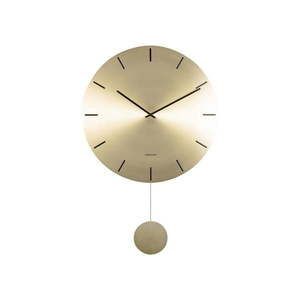 Nástenné kyvadlové hodiny v zlatej farbe Karlsson Impressive, ø 47 cm vyobraziť