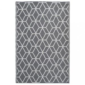 Vonkajší koberec 121x180 cm Dekorhome Vzor grafika sivá / biela vyobraziť
