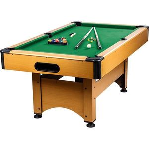 GamesPlanet® 1416 Biliardový stôl pool biliard s vybavením 6 ft, sv. drevo vyobraziť