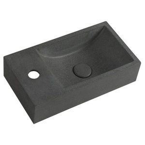 SAPHO - CREST L betónové umývadlo vrátane výpuste, 40x22cm, čierny granit AR403 vyobraziť