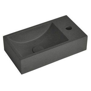 SAPHO - CREST R betónové umývadlo vrátane výpuste, 40x22cm, čierny granit AR409 vyobraziť