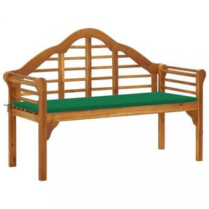 Záhradná lavica s poduškou 135 cm Dekorhome Zelená vyobraziť