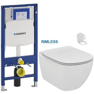 GEBERIT Duofix bez tlačidla + WC Ideal Standard Tesi se sedlem RIMLESS 111.300.00.5 TE2 vyobraziť