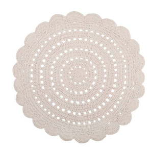 Biely ručne háčkovaný koberec z bavlny Nattiot Alma, ø 120 cm vyobraziť