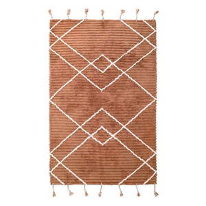 Hnedý ručne vyrobený koberec z bavlny Nattiot Lassa, 135 x 190 cm vyobraziť