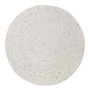 Bielo-sivý ručne vyrobený koberec zo zmesi vlny a bavlny Nattiot Neethu, ø 110 cm vyobraziť
