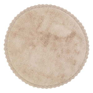 Béžový ručne vyrobený bavlnený koberec Nattiot Perla, ø 110 cm vyobraziť