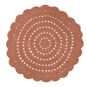 Hnedý ručne háčkovaný koberec z bavlny Nattiot Alma, ø 120 cm vyobraziť